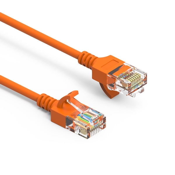 Bestlink Netware CAT6A UTP Slim Ethernet Network Booted Cable 28AWG- 20ft- Orange 100264OR